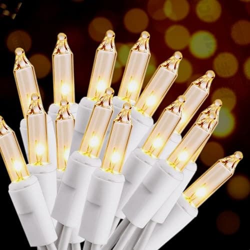 Christmas Lights 100 Count Mini Clear Lights 32ft White Wire Christmas Tree String Lights Set for Outdoor Indoor Christmas Decorations Wedding Decorations Valentines Day Decor,UL Certified (32feet) - Image 1