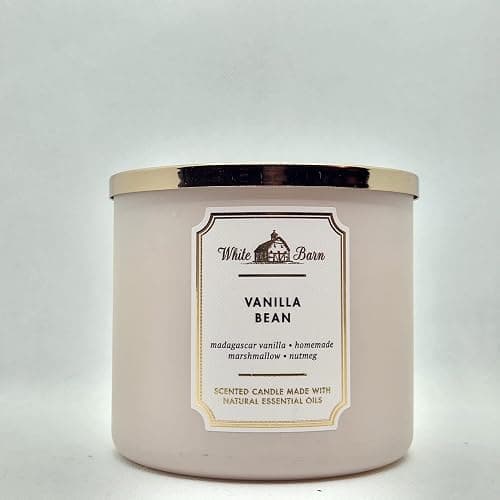 Bath & Body Works, White Barn 3-Wick Candle w/Essential Oils - 14.5 oz - New Core Scents! (Vanilla Bean) - Image 1