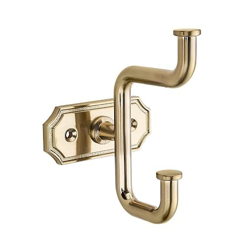 SAILING 2 Pack Coat Hooks Champagne Gold Towel Hooks Robe Hooks Decorative Wall Hooks for Bathroom Bedroom Kitchen Towel Robe Clothes Cabinet Closet Bathroom Hardware - Image 1