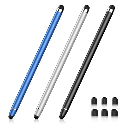 Stylus Pen for Touchscreen,2 in 1 High Precision and Sensitivity Stylus,Stylus Pen for iPad/iPhone/Android/Samsung Smartphone and Tablets,Compatible with Touch Screens(Black/Blue/Silver) - Image 1