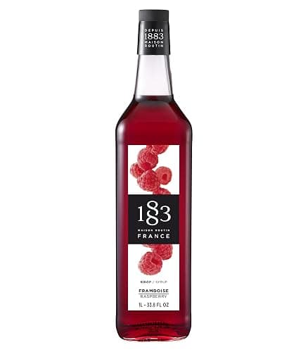 1883 Maison Routin Premium Raspberry Syrup for Cocktails, Mocktails and Iced Tea - Vegan-Friendly, Allergen-Free, No Preservatives - 1L Glass Bottle - Image 1