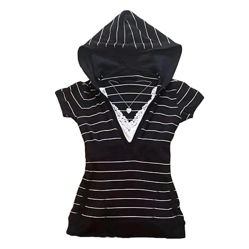 Y2k Pullover Top 2000s Fairy Grunge Henley Vintage Short Sleeve Hoodie | whimsy twee women blouses clothes hoodie - Image 1