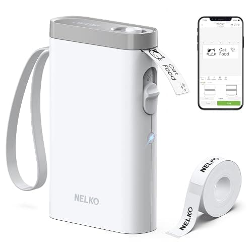 Nelko Label Maker Machine with Tape, P21 Bluetooth Label Printer, Wireless Mini Label Makers with Multiple Templates for School Office Home, White - White - Image 1