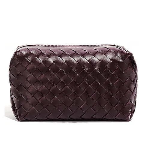 JKBIYU Small Woven Leather Crossbody Bag for Women, Cute Knotted Strap Purse, Lightweight Zipper Handbag for Daily Commute - Image 1