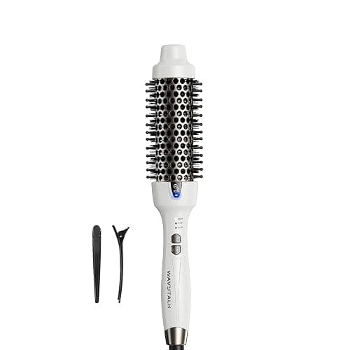 Wavytalk Thermal Brush, 1.5 Inch Ionic Thermal Round Brush Makes Hair Smoother Get Natural Curls (White) - Image 1