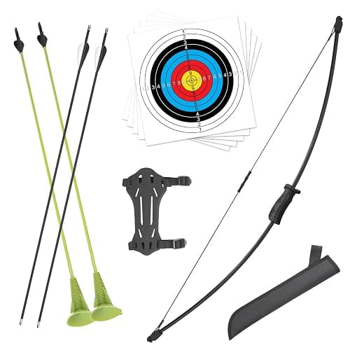 VALYPANOR Archery Recurve Bow and Arrow Youthbow Set, Archery Beginner Gift with 4 Arrows 5 Target Face,Ideal for Teens,Outdoor Sports Game Longbow, Perfect for Left & Right Hand - Image 1