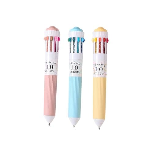 Corpapen 28 Colors 3 Pcs Ballpoint Multicolor Pen 10-in-1, 0.8mm Fine Point Smooth Writing, Office and Student Supplies, Top Retractable Drawing and Writing - Image 1