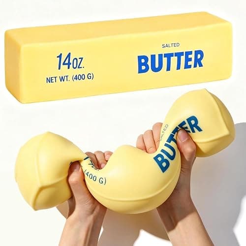 24cm Giant Butter Squishy - 14oz Big Jumbo Butter Squeeze Stress Balls - Slow Rebound Squeeze Realistic Butters Squishy, Upgrade Stress Relief Fidget Toys for Anxiety Relief Hand Relax - Image 1