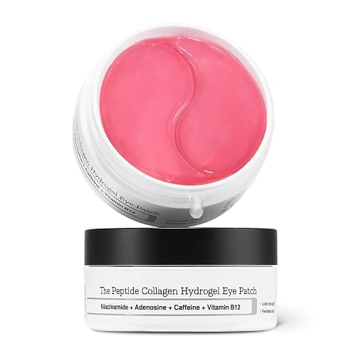 COSRX Pink Peptides Collagen Hydrogel Eye Patch for Puffy Eyes and Dark Circles, Under Eye Mask, 60 Under Eye Patches, Korean Skin Care - Stocking stuffers for women - Image 1