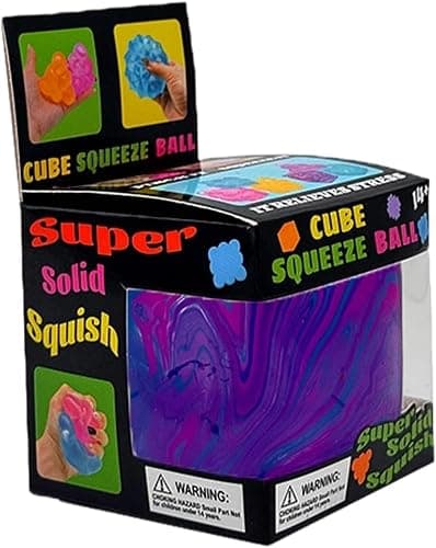 Nice Cube, Ice Cube Stress Relief Fidget Toys, Squishy Color Doh Cube Squeeze Toys for Kids Adults, Sensory Hand Exercise Stress Balls for Autism Anxiety Relief (Purple) - Image 1