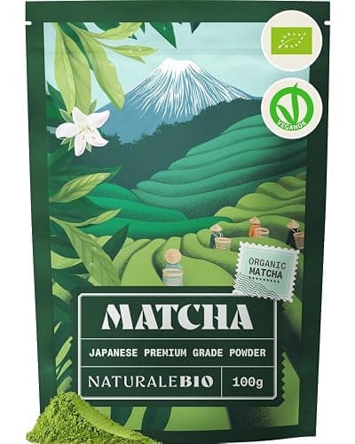 NaturaleBio Japanese Organic Matcha Green Tea Powder - Premium Grade-100g. Produced in Japan, Uji, Kyoto. Use for Drinking, Cooking, Baking, Smoothie Making and with Milk. Vegan & Vegetarian Friendly - Image 1