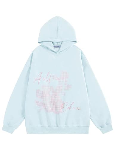 Aelfric Eden Blurring Flower Print Hoodie Womens Oversized Graphic Hoodies Y2K Floarl Solid Pullover Hooded Sweatshirt Unisex - Image 1