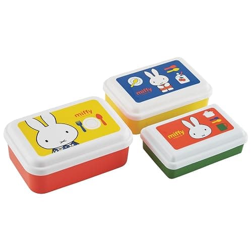 Skater Miffy Food Storage Container Set (3-Piece) - Miffy Design Bento Box, Lunch & Snack Containers, Reusable Food Organize - Image 1