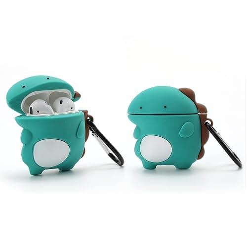 TYOROY 3D Cute Dinosaur Case for Airpod 2nd/Airpod 1st,3D Cute Cartoon Soft Case,Kids Teens Boys Girls Women Lovely Character Dinosaur with Keychain for Airpod 1st&2nd Case (Dinosaur) - Image 1