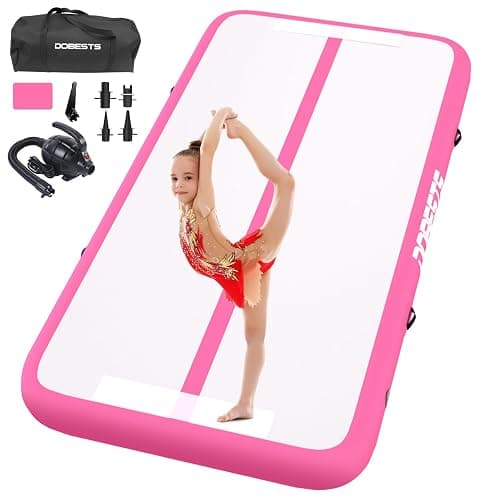 DOBESTS Gymnastics Mat Inflatable Tumble Track Tumbling Mat 6.6ft/10ft/13ft/16ft/20ft,for Home Use Training Yoga Cheerleading with Air Pump - Image 1