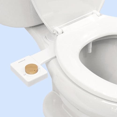 TUSHY Fresh Ultra-Slim Starter Bidet Attachment for Toilet | Non-Electric, Adjustable Water Pressure, Cool Water Rear Wash, Self-Cleaning | Fits Elongated & Round Toilets, Easy 10 Min Install, Bamboo - Image 1