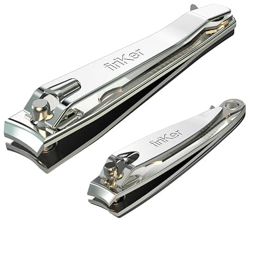 firiKer Nail Clipper Set,Premium Stainless Steel Fingernail and Toenail Clipper Cutters with Nail File, Sharp Effortless Nail Clippers Set for Men & Women(Silver) - Silver - Image 1