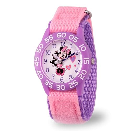 Disney Minnie Mouse Watch for Girls – Cute Minnie Mouse Watch for Toddlers & Girls – Gift Young Fans – Watches Kids 3-5 with Purple Bezel & Reversible Nylon Strap - Image 1