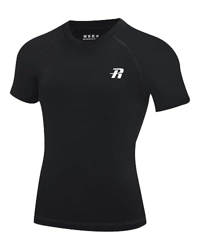 Runhit Boys Compression Shirt Short Sleeve Youth Basketball Undershirt Kids Quick Dry Athletic Base Layer T-Shirt - Image 1