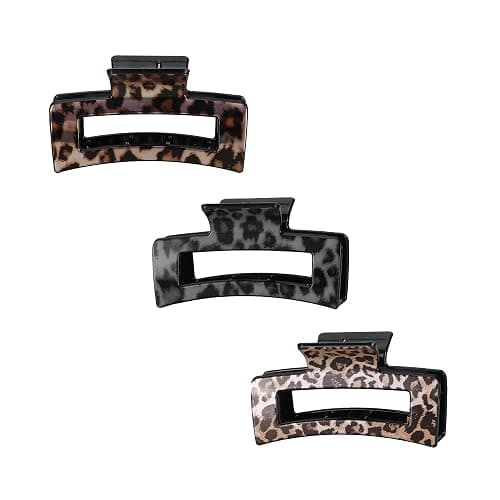 3.5'' Creaseless Tortoise Shell Hair Clips for Women Leopard Print Hair Claw Clips Girls – Acrylic French Banana Barrettes, Non-Slip Strong Hold for Thick & Thin Hair Stylish Fashion Accessories - Image 1