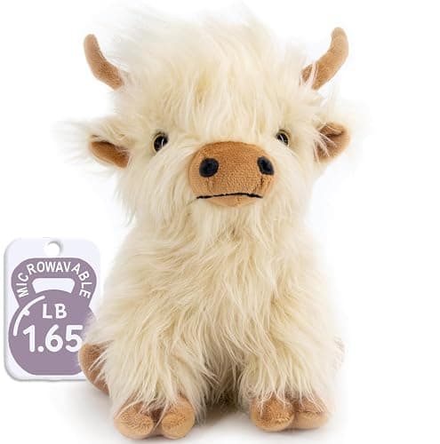 Marysun Microwavable Highland Cow Stuffed Animal - Weighted Stuffed Animal Plush, Heating Pad, Cozy Gift for Girls|Women|Kids|Elderly People - Image 1