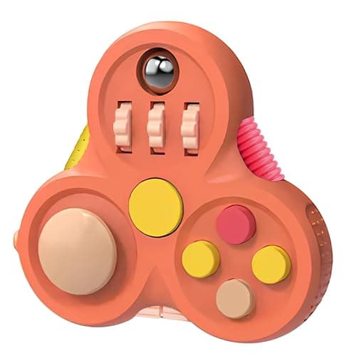 Yrissmiss Fidget Toys for Adults,1PCS Fidget Pad Easter Basket Stuffers for Boys Girls,Sensory Toys Stress Relief Cube Clicker Controller,ADHD Autism Fidget Spinner for Office Desk Travel Games - 1PC-Orange - Image 1
