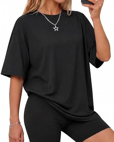 GAYHAY Oversized Tshirts for Women Crew Neck Fall Fashion Workout Tops | Relaxed Fit Y2K Style, Ideal for Everyday Wear, Lightweight Breathable Soft Fabric, Great for Gym or Casual Outfits Clothes - Image 1