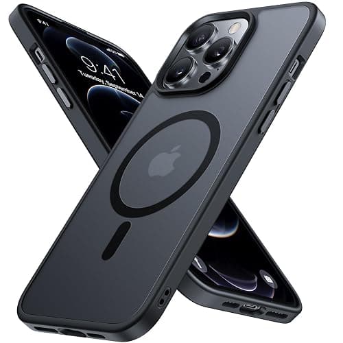 Miracase Magnetic for iPhone 12/12 Pro Case (Compatible with MagSafe) Military-Grade Protection, Shockproof, Anti-Fingerprint Translucent Matte Phone Cover for iPhone 12/12 Pro Case 6.1 inch, Black - Image 1