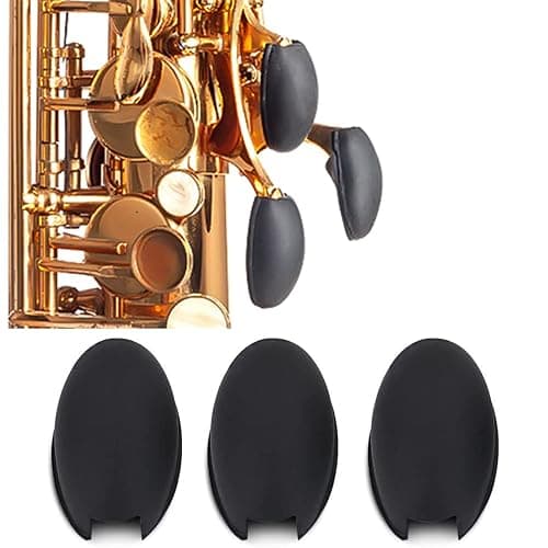 KAIY 3Pcs Saxophone Rubber Thumb Rest, Black Silicone Thumb Rest Palm Key Risers Finger Protector, for Alto Tenor Soprano Sax Key Pad Accessories - Image 1