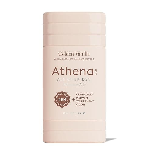 Athena Club Aluminum Free Deodorant Stick For Women, Golden Vanilla, 2.6 Oz | All Over Deo Natural Deodorant For Women, 48 Hour Odor Protection, Clear Glide, Baking Soda Free Deo, Dermatologist Tested - Image 1