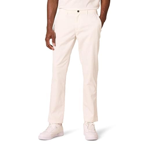 Amazon Essentials Men's Athletic-Fit Washed Comfort Stretch Chino Pant (Previously Goodthreads) - 30W x 32L - White - Image 1