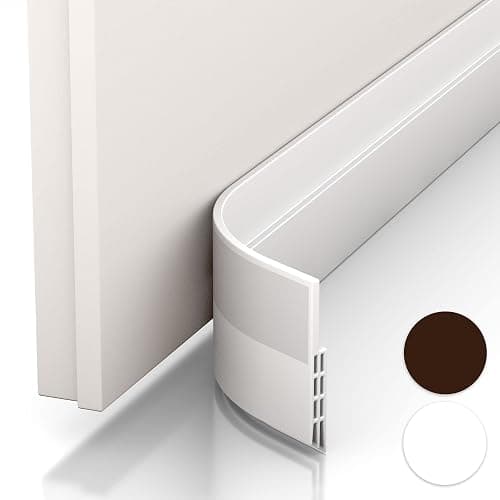 Vellure® Bas de porte anti-courant d'air & étanchéité porte - NOUVEAU bas de porte isolant (rapide à installer), idéal pour l'isolation contre le froid, le bruit & l'humidité (1 x blanc) - Image 1
