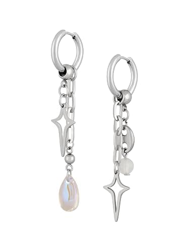 Sacina Teardrop Spike Star Hoop Earrings, Gothic Grunge Emo Punk Y2k Earrings, Goth Jewelry, Christmas Jewelry Gift for Women - Image 1