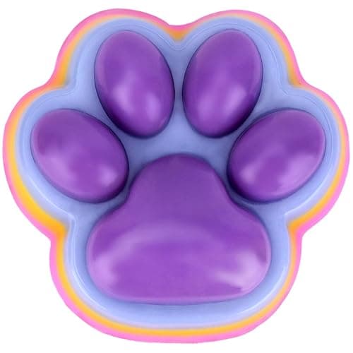 Big Taba Squishy Cat Paw Fidget Toy, Squishies Squeeze Toys for Girls 4-8, Ultra-Soft Sticky Sensory Toy Party Favors for Kids 8-12, Autism Stress Relief (Purple) - Image 1