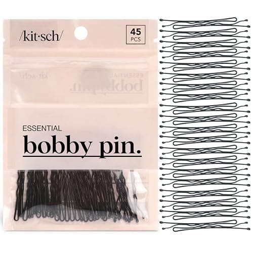 Kitsch Bobby Pins - Ideal for Dark, Thick & Thin Hair, Black 45 pcs | 1.87 Inches – Hair Styling Accessories for Kids, Girls and Women – Stylish and Secure Hair Pin - Image 1