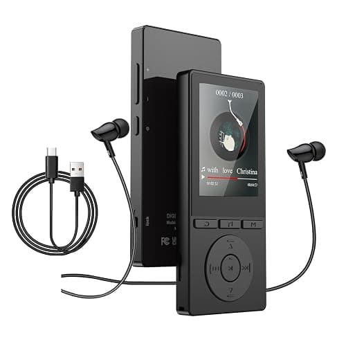 64GB MP3 Player with Bluetooth 5.3, Music Player with HiFi Sound for Sports Runners, 2.4" Screen MP3 Player Built in HD Speaker Voice Recorder FM Radio E-Book, Expanded Up to 128GB, Earphone Included - Image 1