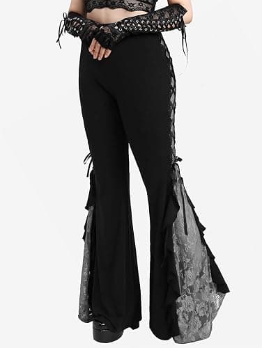 ROSE GAL Rosegal Women Plus Size Bell Bottoms Gothic Flare Pants - Image 1