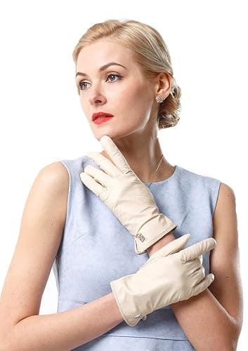 NappaNovum Women's Italian Leather Gloves Lambskin Winter Comfort Gloves (Touchscreen or Non-Touchscreen) - Image 1
