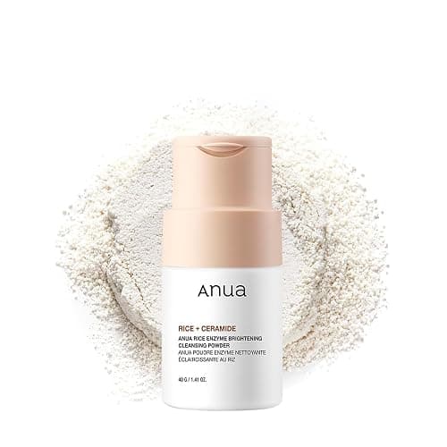 ANUA RICE ENZYME BRIGHTENING CLEANSING POWDER, Rice Mask, Ceramide, Gentle Face Wash for Brightening, Radiant Skin, Facial Cleanser for Dry Skin, Korean Skincare, Fragrance Free, 40g/1.41fl.oz. - Image 1