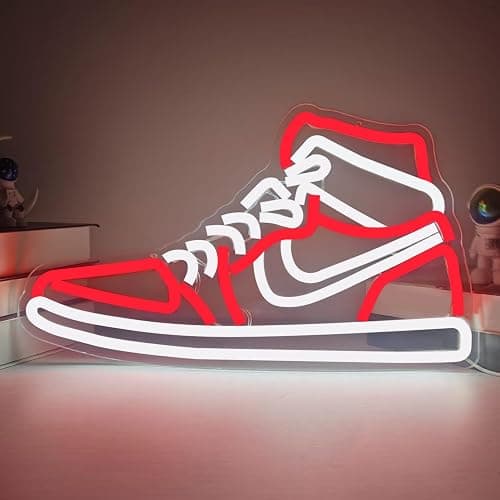 JianJung Sneaker Neon Signs for Wall Decor Dimmable Shoe LED Signs Neon Lights for Bedroom Man Cave Home Neon Wall Sign Shoe Light up Signs Decor - Image 1