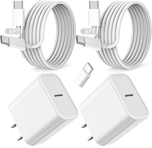 Fast iPad Charger,iPad Charger Fast Charging 2Pack Wall Chargers Plug Adapter Type C USB C to C Cable Cord 6ft for iPad Pro 12.9,iPad Pro 11/13inch(M4),iPad Air 5th/4th,iPad mini 6/7,iPad 10/11th(A16) - Image 1
