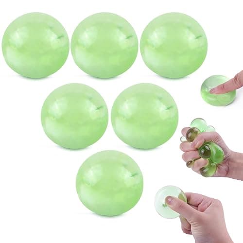 6 Pack Stress Ball for Adults, Mini Squish Balls Green Squeeze Toy Stress Relief Ball for Classroom Prizes Goodie Bags Stuffer - Image 1