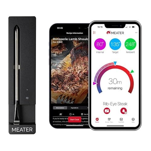 MEATER SE: Smart Bluetooth Meat Thermometer | Long-Range Wireless Probe for Oven, Grilling, Smoking, BBQ & Air Fryer | Dual Sensors & Guided Cook System | Black Charger - Image 1