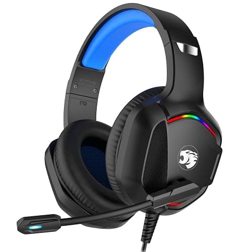 IMYB A36 Gaming Headset with Microphone for Pc, Xbox One Series X/s, Ps4, Ps5, Switch, Stereo Wired Noise Cancelling Over-Ear Headphones with Mic for Computer, Laptop, Mac, Nintendo, Gamer (Blue) - Image 1