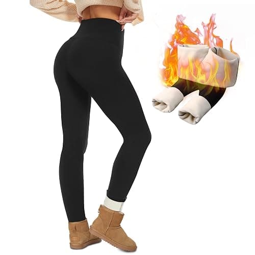 NexiEpoch Fleece Lined Leggings Women - Thermal Thick Winter Warm High Waisted Tummy Control Soft Pants for Snow Cold - Image 1