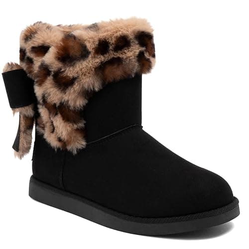 Juicy Couture Women's Slip On Winter Snow Boots Warm & Insulated Fur Lining Comfortable Fashion Booties - Image 1