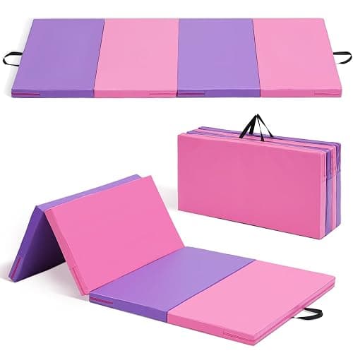 ZENOVA Gymnastics Mat 6'x3'x2''/4'x8'x2'' Exercise Mat Gym Mat for Home Aerobics Workout Foldable Tumbling Mat Children Gifts - Image 1