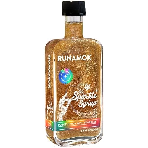 Runamok Sparkle Syrup - Maple Syrup Infused with Edible Sparkles, Perfect Pancake Syrup, Fun Vermont Maple Syrup for Beverages, Fresh Fruit & Dessert Toppings | 8.45 Fl Oz (250mL) - Image 1