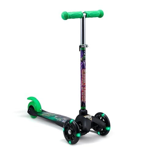 Self Balancing Kick Scooter with Light Up Wheels, Extra Wide Deck, 3 Wheel Platform, Foot Activated Brake, 75 lbs Limit, Kids & Toddlers Girls or Boys, for Ages 3 and Up - Image 1