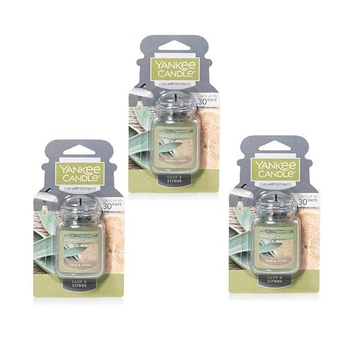 Yankee Candle Car Jar Ultimate Auto & Home Odor Neutralizing Air Freshener Sage & Citrus (Pack of 3) - Image 1